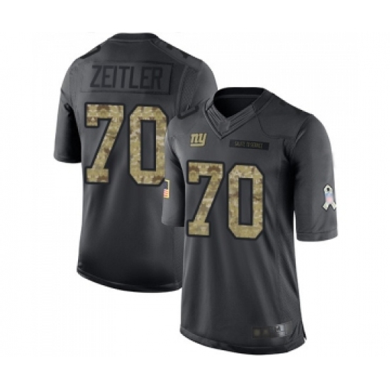 Youth New York Giants 70 Kevin Zeitler Limited Black 2016 Salute to Service Football Jersey