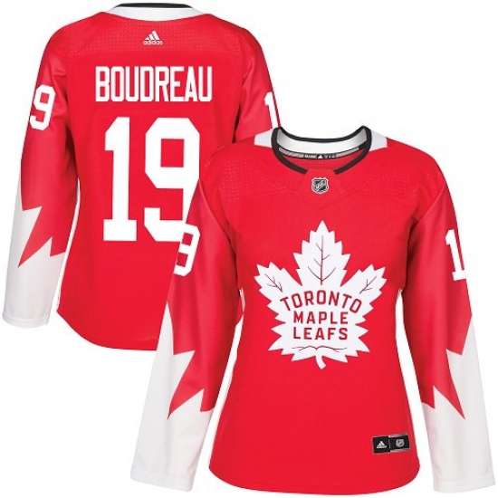 Women's Adidas Toronto Maple Leafs 19 Bruce Boudreau Authentic Red Alternate NHL Jersey