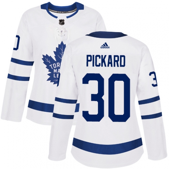 Women's Adidas Toronto Maple Leafs 30 Calvin Pickard Authentic White Away NHL Jersey