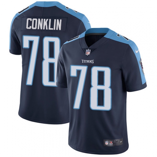 Youth Nike Tennessee Titans 78 Jack Conklin Navy Blue Alternate Vapor Untouchable Limited Player NFL Jersey