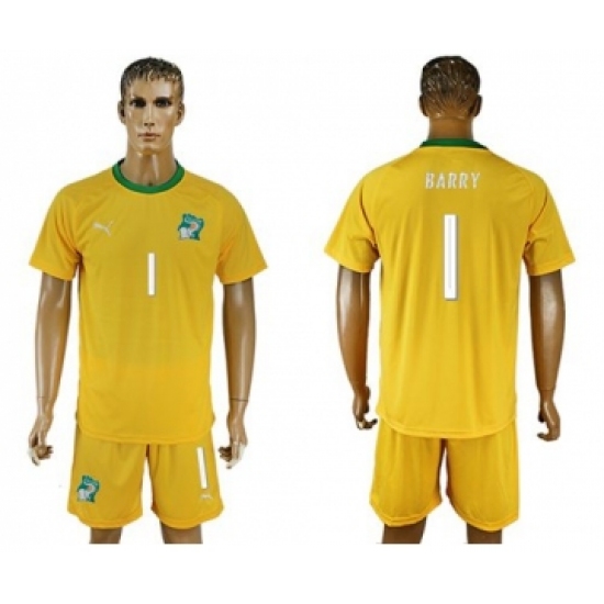 Cote d'lvoire 1 Barry Home Soccer Country Jersey