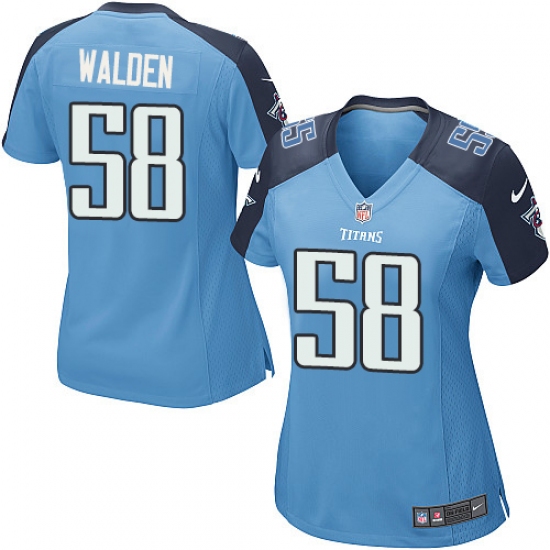 Women's Nike Tennessee Titans 58 Erik Walden Game Light Blue Team Color NFL Jersey