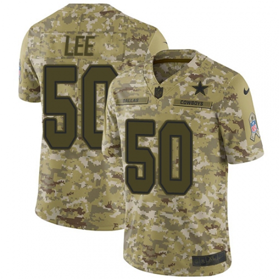 Men's Nike Dallas Cowboys 50 Sean Lee Limited Camo 2018 Salute to Service NFL Jersey