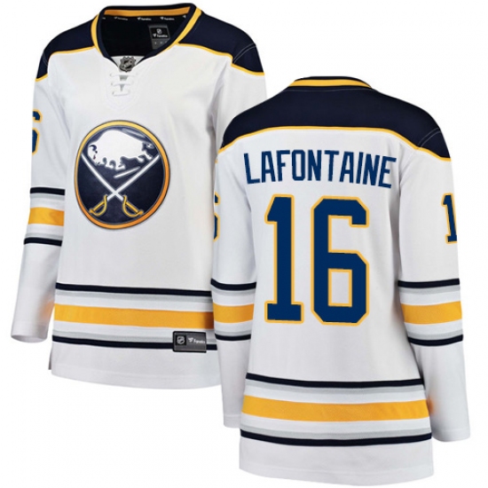 Women's Buffalo Sabres 16 Pat Lafontaine Fanatics Branded White Away Breakaway NHL Jersey