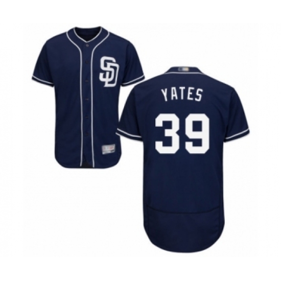 Men's San Diego Padres 39 Kirby Yates Navy Blue Alternate Flex Base Authentic Collection Baseball Jersey