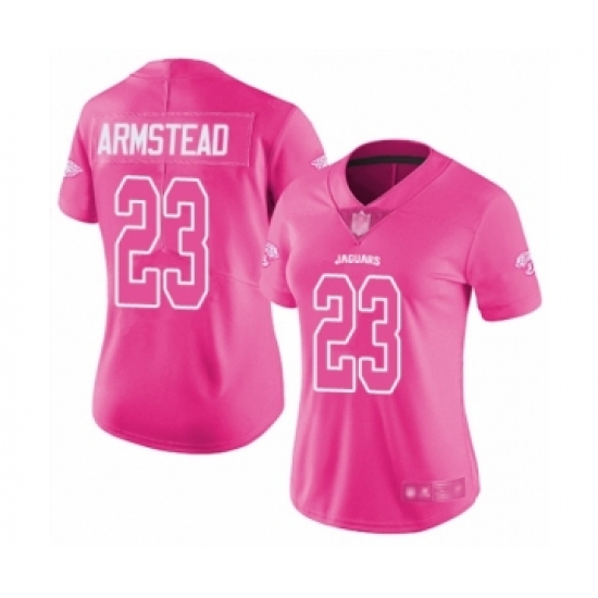 Women's Jacksonville Jaguars 23 Ryquell Armstead Limited Pink Rush Fashion Football Jersey