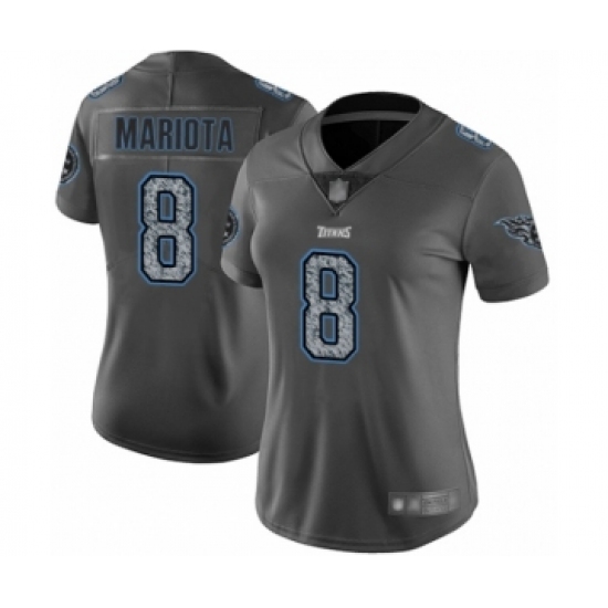 Women's Tennessee Titans 8 Marcus Mariota Limited Gray Static Fashion Football Jersey