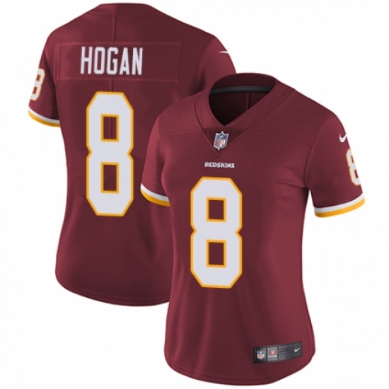 Women's Nike Washington Redskins 8 Kevin Hogan Burgundy Red Team Color Vapor Untouchable Limited Player NFL Jersey