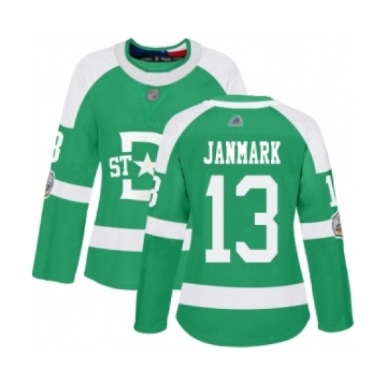 Women's Dallas Stars 13 Mattias Janmark Authentic Green 2020 Winter Classic Hockey Jersey