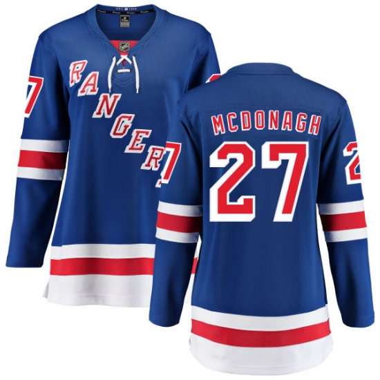 Women's New York Rangers 27 Ryan McDonagh Fanatics Branded Royal Blue Home Breakaway NHL Jersey