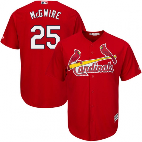 Youth Majestic St. Louis Cardinals 25 Mark McGwire Replica Red Alternate Cool Base MLB Jersey