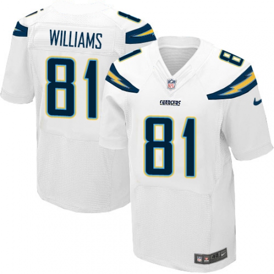 Men's Nike Los Angeles Chargers 81 Mike Williams Elite White NFL Jersey