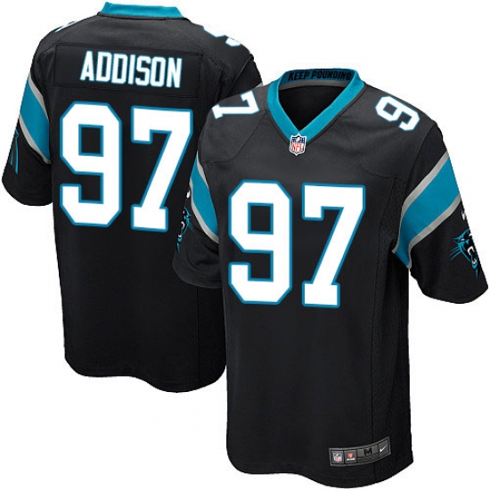 Men's Nike Carolina Panthers 97 Mario Addison Game Black Team Color NFL Jersey