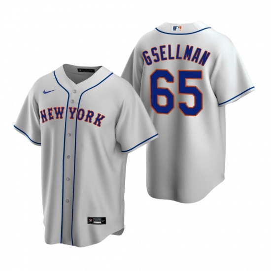 Men's Nike New York Mets 65 Robert Gsellman Gray Road Stitched Baseball Jersey