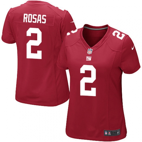 Women's Nike New York Giants 2 Aldrick Rosas Game Red Alternate NFL Jersey