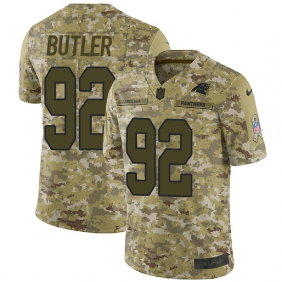 Men's Nike Carolina Panthers 92 Vernon Butler Limited Camo 2018 Salute to Service NFL Jersey