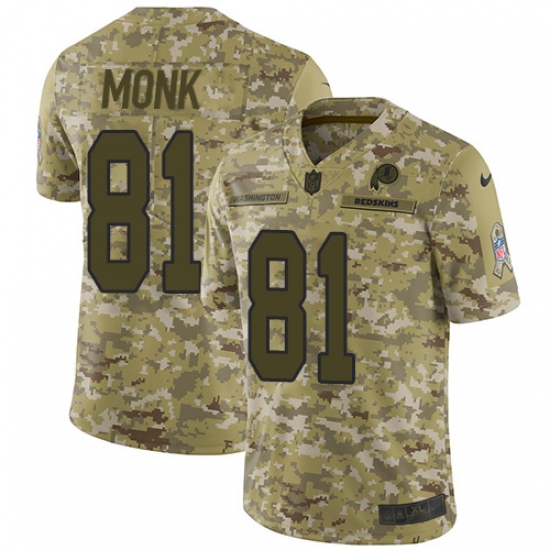 Youth Nike Washington Redskins 81 Art Monk Limited Camo 2018 Salute to Service NFL Jersey