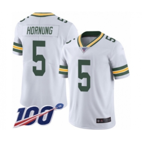 Men's Green Bay Packers 5 Paul Hornung White Vapor Untouchable Limited Player 100th Season Football Jersey