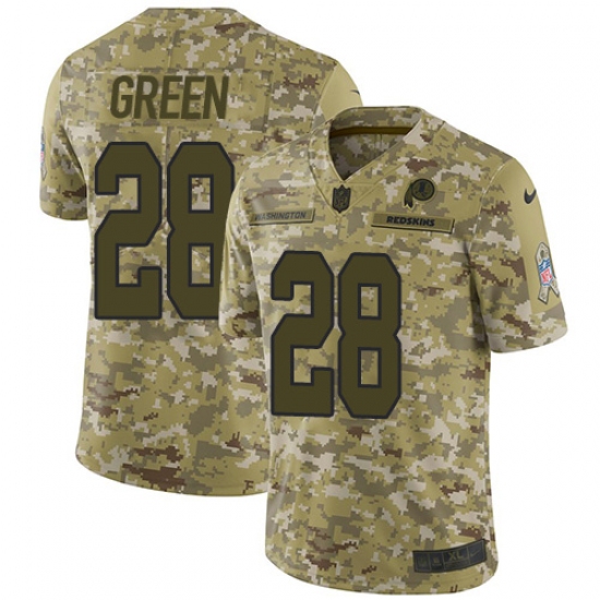 Men's Nike Washington Redskins 28 Darrell Green Burgundy Limited Camo 2018 Salute to Service NFL Jersey