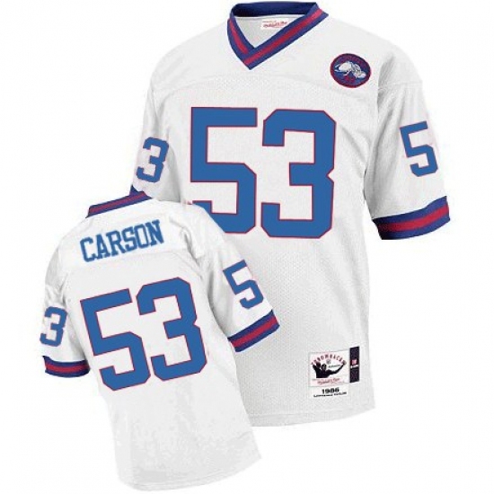 Mitchell and Ness New York Giants 53 Harry Carson White Authentic Throwback NFL Jersey