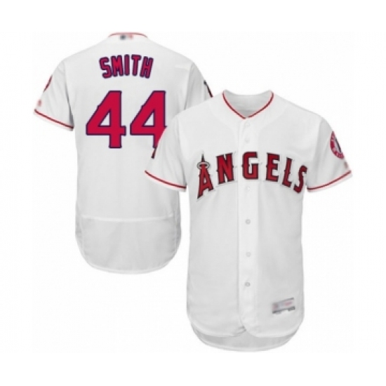 Men's Los Angeles Angels of Anaheim 44 Kevan Smith White Home Flex Base Authentic Collection Baseball Player Jersey