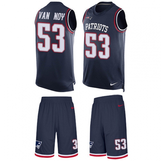 Men's Nike New England Patriots 53 Kyle Van Noy Limited Navy Blue Tank Top Suit NFL Jersey