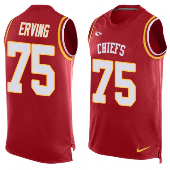 Men's Nike Kansas City Chiefs 75 Cameron Erving Limited Red Player Name & Number Tank Top NFL Jersey