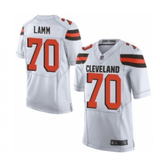 Men's Cleveland Browns 70 Kendall Lamm Elite White Football Jersey