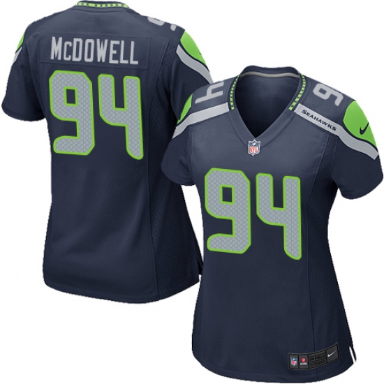 Women's Nike Seattle Seahawks 94 Malik McDowell Game Steel Blue Team Color NFL Jersey