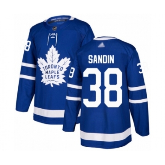 Men's Toronto Maple Leafs 38 Rasmus Sandin Authentic Royal Blue Home Hockey Jersey