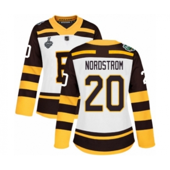 Women's Boston Bruins 20 Joakim Nordstrom Authentic White Winter Classic 2019 Stanley Cup Final Bound Hockey Jersey