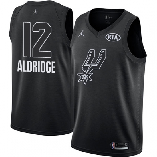 Youth Nike Jordan San Antonio Spurs 12 LaMarcus Aldridge Swingman Black 2018 All-Star Game NBA Jersey