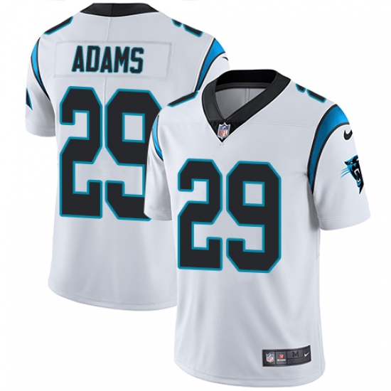 Men's Nike Carolina Panthers 29 Mike Adams White Vapor Untouchable Limited Player NFL Jersey