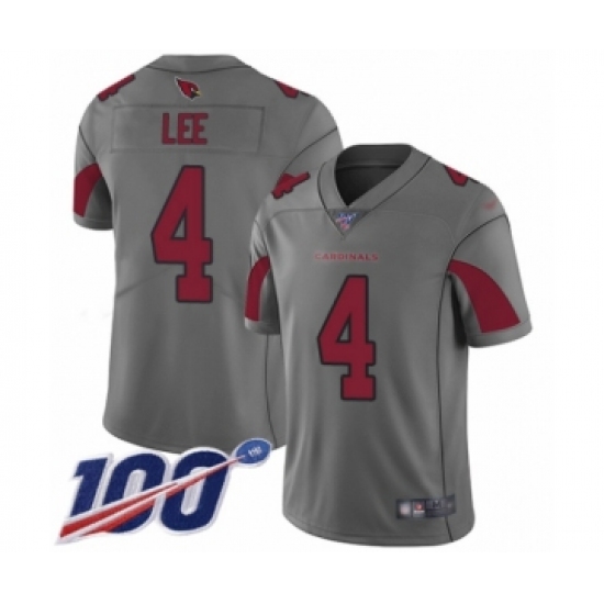 Youth Arizona Cardinals 4 Andy Lee Limited Silver Inverted Legend 100th Season Football Jersey