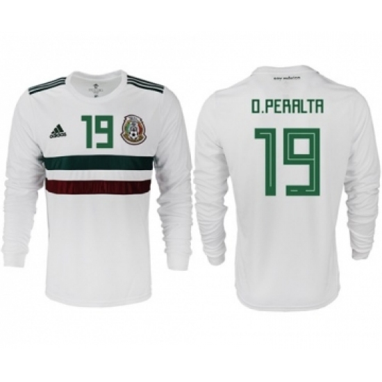 Mexico 19 O.Peralta Away Long Sleeves Soccer Country Jersey