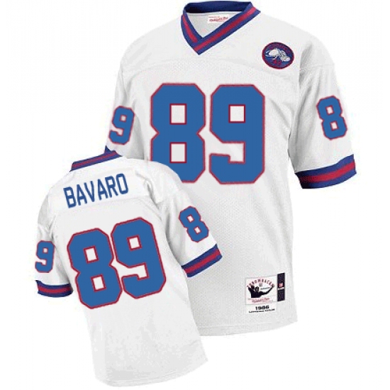 Mitchell and Ness New York Giants 89 Mark Bavaro White Authentic Throwback NFL Jersey