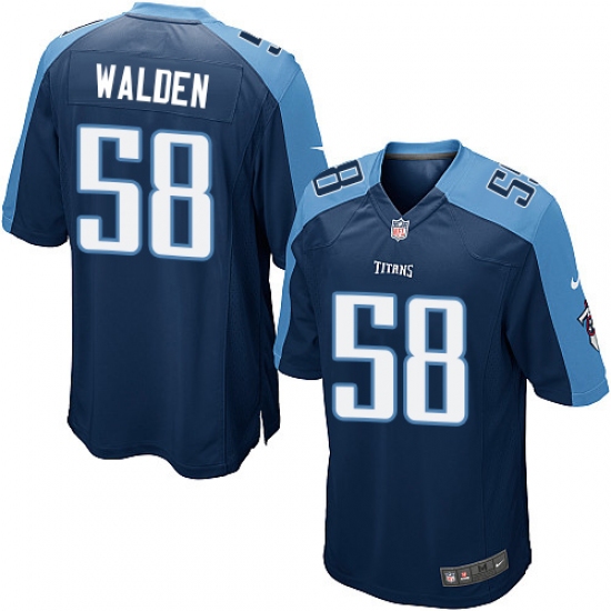 Men's Nike Tennessee Titans 58 Erik Walden Game Navy Blue Alternate NFL Jersey