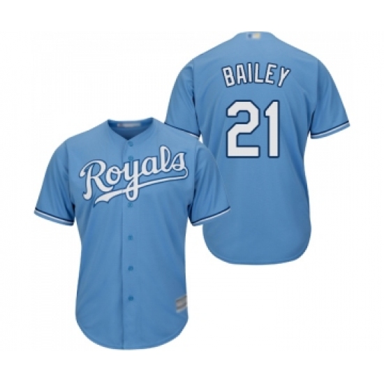 Youth Kansas City Royals 21 Homer Bailey Replica Light Blue Alternate 1 Cool Base Baseball Jersey