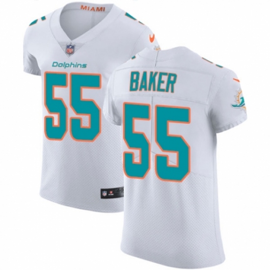 Men's Nike Miami Dolphins 55 Jerome Baker White Vapor Untouchable Elite Player NFL Jersey