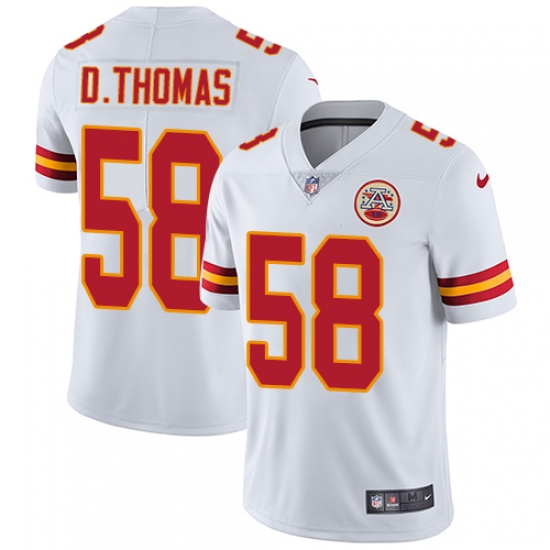 Men's Nike Kansas City Chiefs 58 Derrick Thomas White Vapor Untouchable Limited Player NFL Jersey