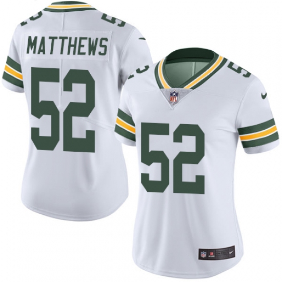 Women's Nike Green Bay Packers 52 Clay Matthews Elite White NFL Jersey