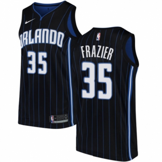 Men's Nike Orlando Magic 35 Melvin Frazier Swingman Black NBA Jersey Statement Edition