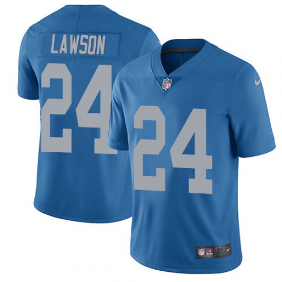 Men's Nike Detroit Lions 24 Nevin Lawson Elite Blue Alternate NFL Jersey