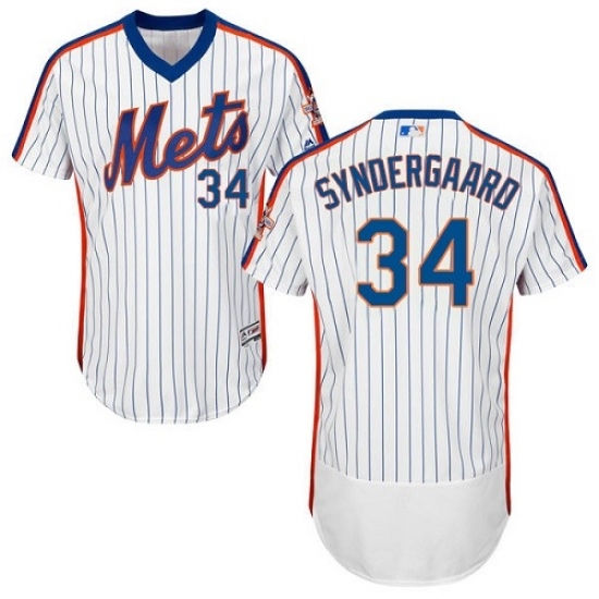 Men's Majestic New York Mets 34 Noah Syndergaard White Alternate Flex Base Authentic Collection MLB Jersey