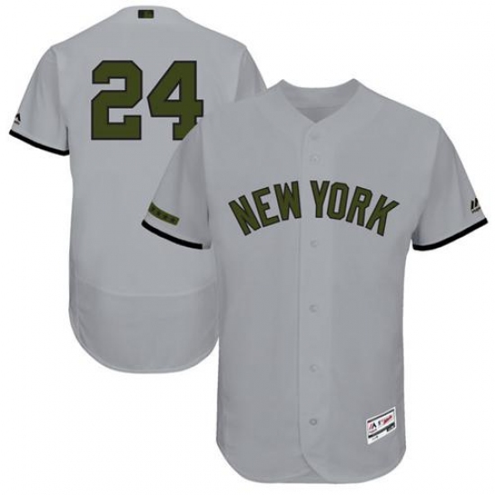 Men's Majestic New York Yankees 24 Gary Sanchez Grey Memorial Day Authentic Collection Flex Base MLB Jersey