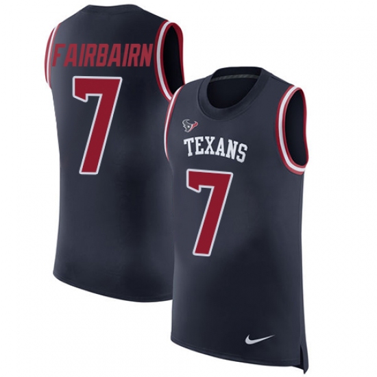 Men's Nike Houston Texans 7 Ka'imi Fairbairn Navy Blue Rush Player Name & Number Tank Top NFL Jersey