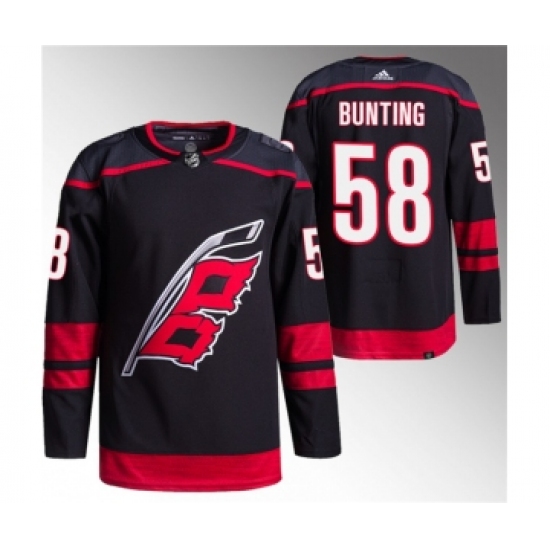 Men's Carolina Hurricanes 58 Michael Bunting Black Stitched Jersey