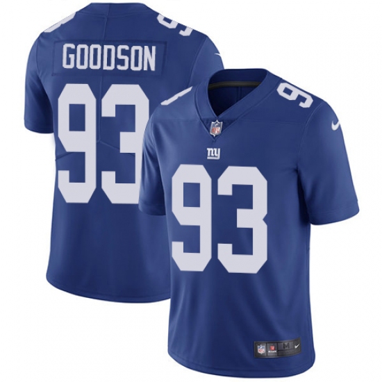 Youth Nike New York Giants 93 B.J. Goodson Royal Blue Team Color Vapor Untouchable Limited Player NFL Jersey