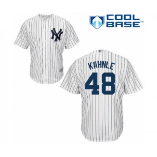 Youth New York Yankees 48 Tommy Kahnle Authentic White Home Baseball Player Jersey