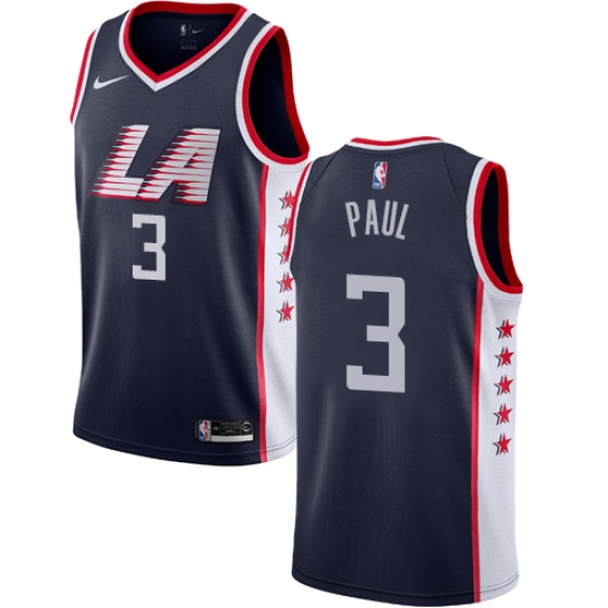 Men's Nike Los Angeles Clippers 3 Chris Paul Swingman Navy Blue NBA Jersey - City Edition